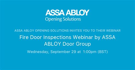 Fire Door Inspections Webinar By ASSA ABLOY Door Group ASSA ABLOY
