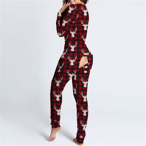 Sexy Buttoned Flap Women S Pijamas Onesies Button Down Front Functional