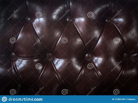 Close Up Vintage Brown Leather Of Sofa Texture Background