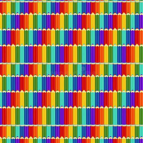 Pattern With Rainbow Colored Pencils Stock Vector Illustration Of