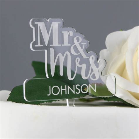 Celebrate A Special Occasion In Style With Our Personalised Mr Mrs Acrylic Cake Topper