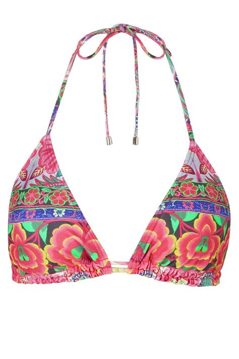 Tapestry Print Triangle Bikini Top By Jaded London Bikinis Beach Wear Outfits Bikini Tops