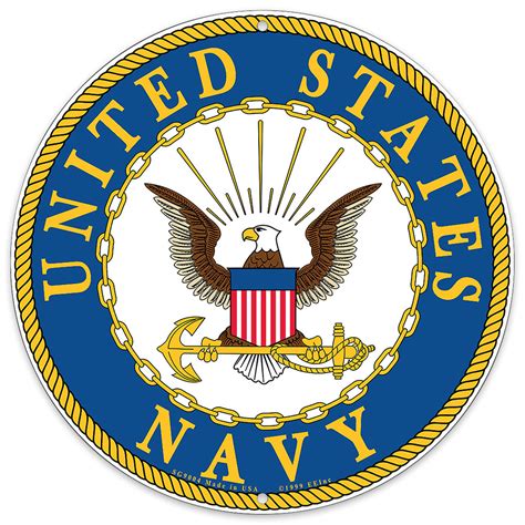 Us Navy Logo 12 Round Aluminum Sign Survival