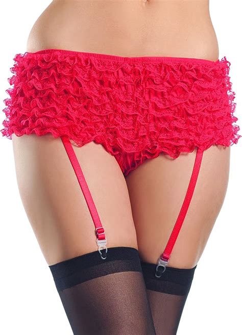Be Wicked Costumes Ruffle Booty Shorts Wattached Garters Clothing