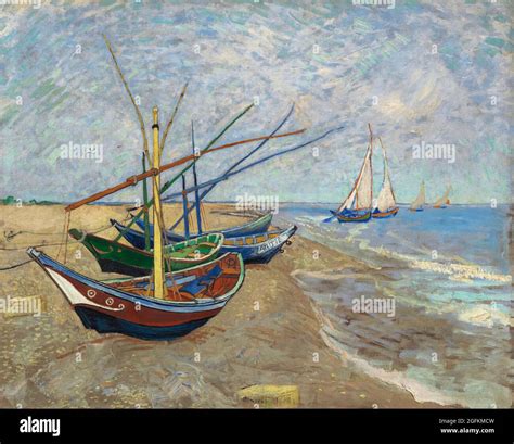 Vincent Van Gogh Fishing Boats On The Beach At Saintes Maries 1888