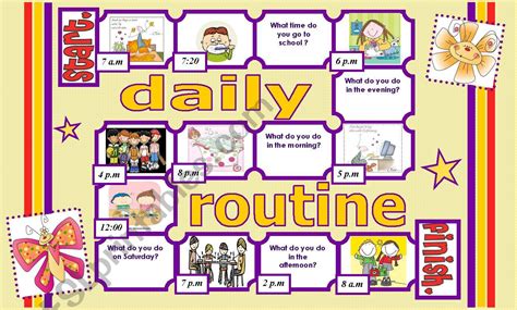 Daily Routine Free Printable Flashcards And Board Games Games4esl Vrogue