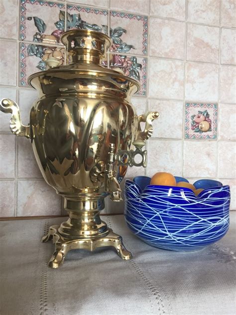 Vintage Samovar Large Electric Samovarrussian Teapot Brass Etsy