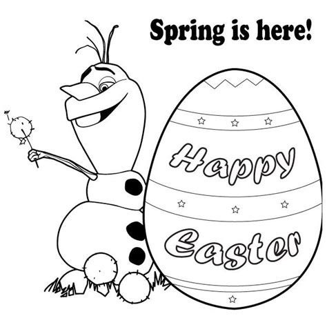 Disney Easter Coloring Pages Olaf With Easter Egg