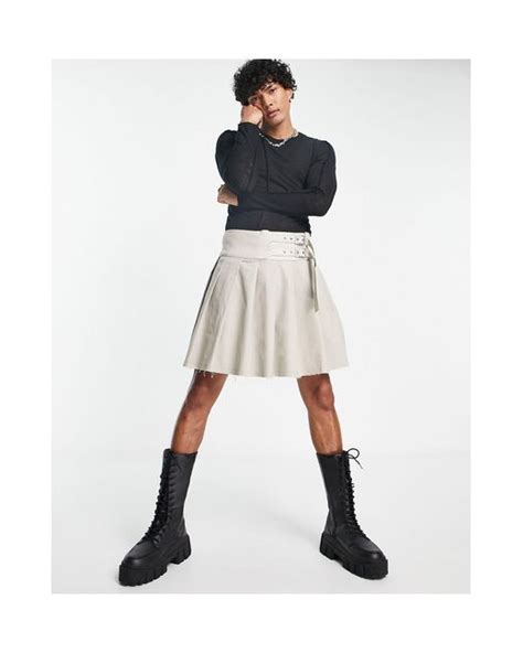 Asos Pleated Skirt In Black For Men Lyst