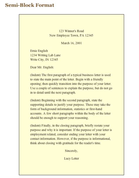 The only difference is that the start of each paragraph is indented five spaces, with a double space between each section. Business Letter In Block Style Format - Edit, Fill, Sign ...