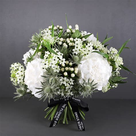 Stellar Designer White Hydrangea Bouquet Same Day Delivery Flowers