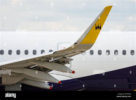 Winglet And Wing Detail Of A Monarch Airlines Airbus A321 200 Plane