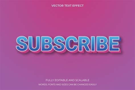 Premium Vector Editable Text Effect Subscribe 3d Font Style