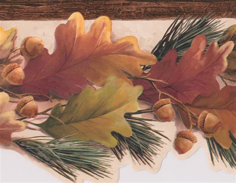 Here you can explore hq leaves border transparent illustrations, icons and clipart with filter setting polish your personal project or design with these leaves border transparent png images, make it. Wallpaper Border - Brown Yellow Autumn Leaves Acorns Modern Wall Border Retro Design, Roll 15 ft ...