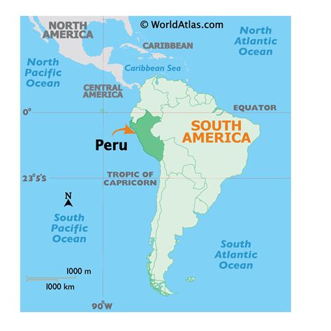 Peru Latitude Longitude Absolute And Relative Locations World Atlas