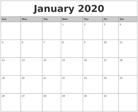 2020 Monthly Calendar Template Word Example Calendar Printable
