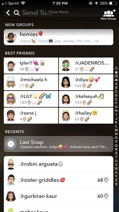 best friends list emojis amos gabrielleg 22 snapchat friends list snapchat groups friends
