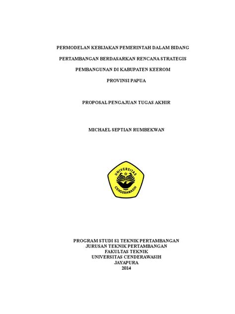 Contoh dari proposal bisnis adalah proposal kerja sama. Contoh Proposal Tugas Akhir