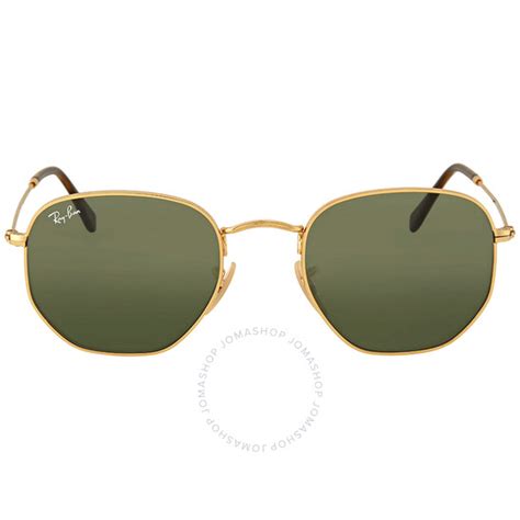 Ray Ban Polarized Hexagonal Sunglasses Rb3548 N Gold Frame Green