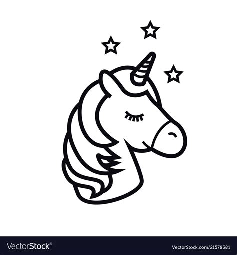 Unicorn icon isolated on white background Vector Image