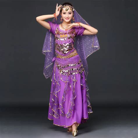 2018 women dancewear sari belly dance costume set bollywood indian dance costume set include