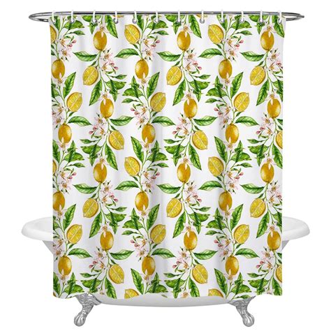 Summer Fruit Lemon Cat Shower Curtains Waterproof Bath Curtains Home