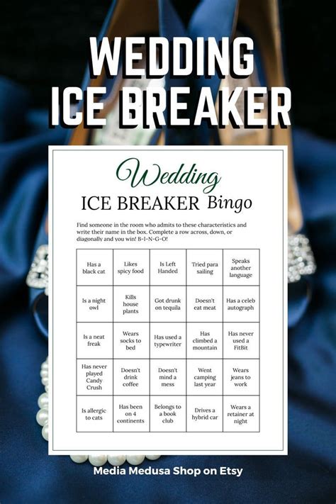 Ice Breaker Bingo Human Bingo Wedding Party Games Greeting Card