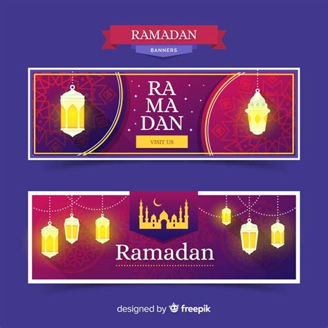 Free Vector Flat Ramadan Banner Template