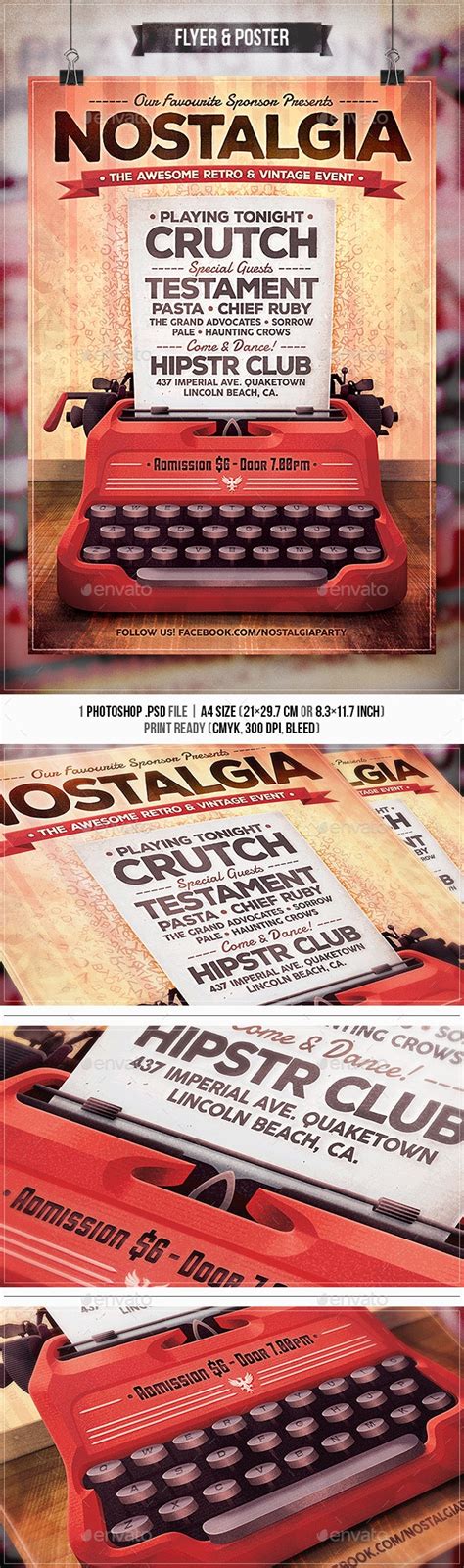 Nostalgia Flyer And Poster Print Templates Graphicriver