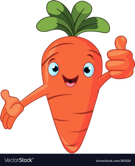 Carrot Character Giving Thumbs Up Royalty Free Vector Image