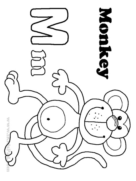 Letter M Monkey Coloring Page / Letter M Is For Monkey Coloring Page