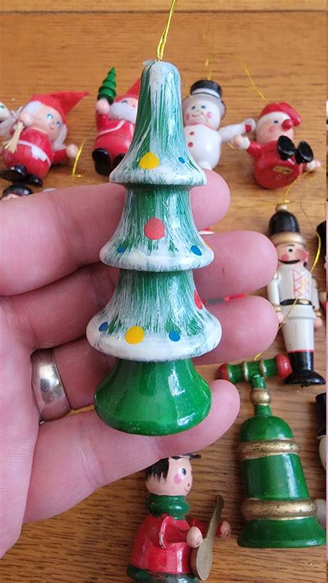 23 Piece Vintage Wooden Ornaments Set Made in Taiwan Christmas | Etsy