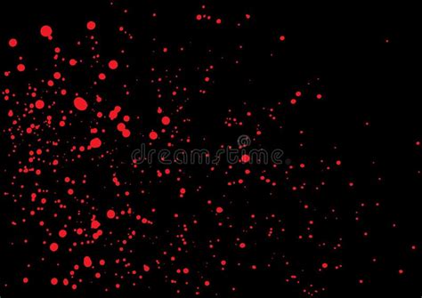 Blood Splatter In Red Ink Color On Black Background Stock Vector