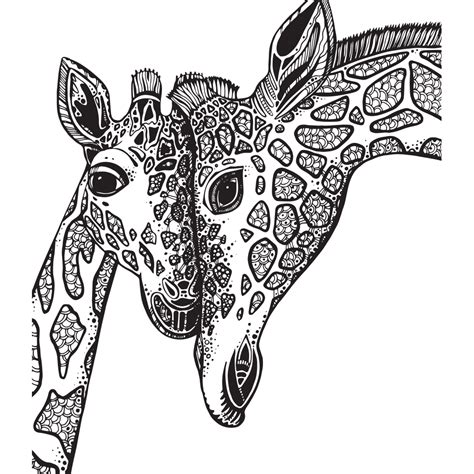 Baby giraffe and mother coloring page from giraffes category. Pin on Giraffes