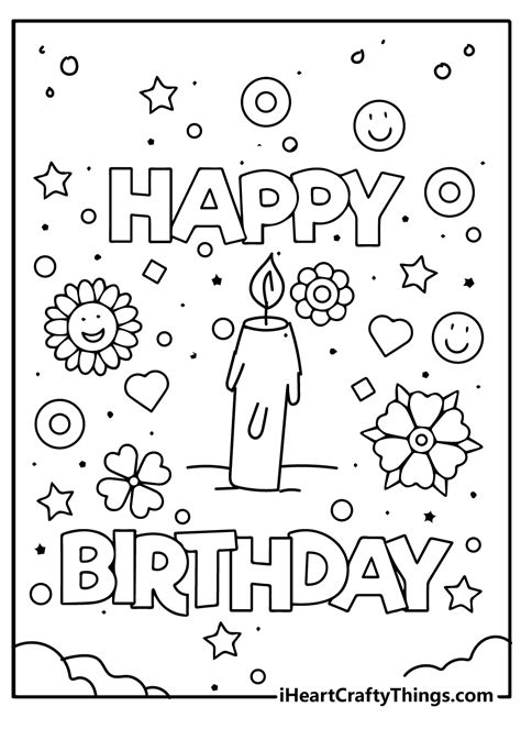 Printable Happy Birthday Coloring Pages Updated