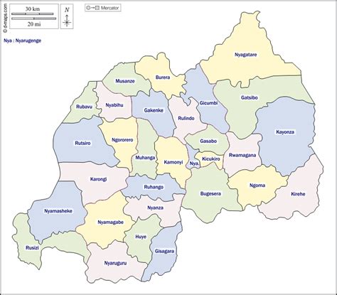 Rwanda Map Of Districts