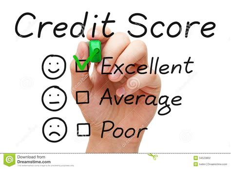 Excellent Credit Score stock photo. Image of check, hand - 34523802