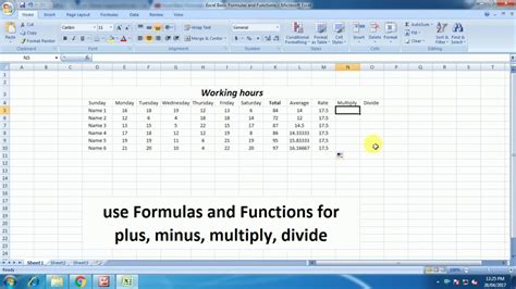Use Formulas For Plus Minus Multiply Divide Ms Excel Part 03