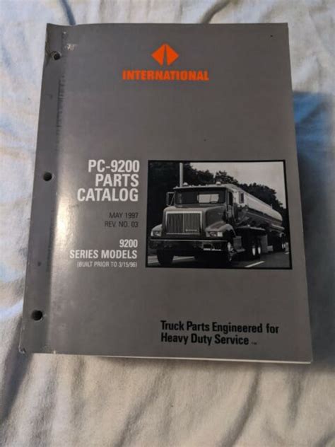 Vintage 1997 International Truck Parts Catalog Pc 9200 Series Numbers