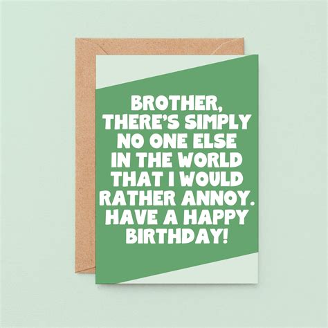 Comical Birthday Card For Brother