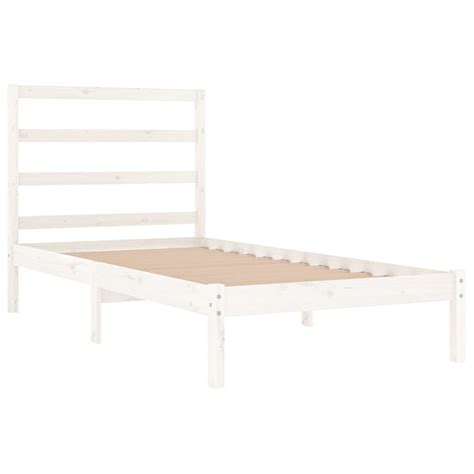 Bed Frame White Solid Wood Pine 90x200 Cm Single Wood Decors Furniture