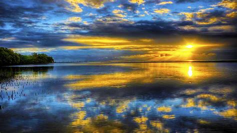 Sunset Clouds Landscapes Nature Horizon Sea