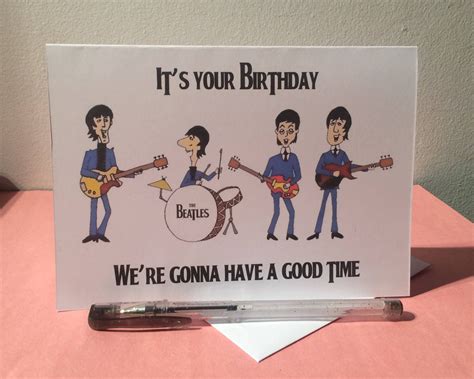 The Beatles Song Lyrics Greetings Card Birthday Etsy