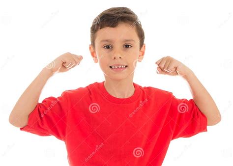 Strong Young Boy Showing His Biceps Muscles Stock Image Image Of