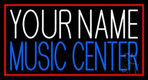 Custom Blue Music Center Red Border Led Neon Sign Custom Led Neon