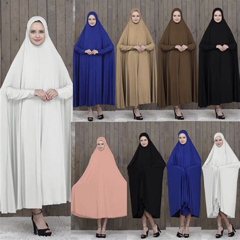 muslim women overhead jilbab long hijab abaya khimar scarf arab prayer dresses ebay