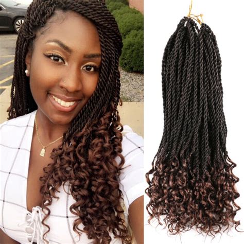18 Senegalese Crochet Twist Hair Curly End Crochet Braids Senegalese