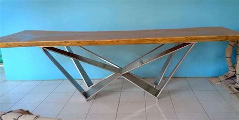→ Jual Kaki Meja Makan Stainless Pita Besar Plat Full