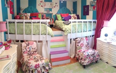 Keep the furniture layout symmetrical to make the most of a small bedroom. 22 Adorable Girls Shared Bedroom Designs