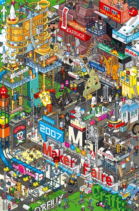 Maker Faire 2007 Poster By Eboy Art And Illustration Illustrations And